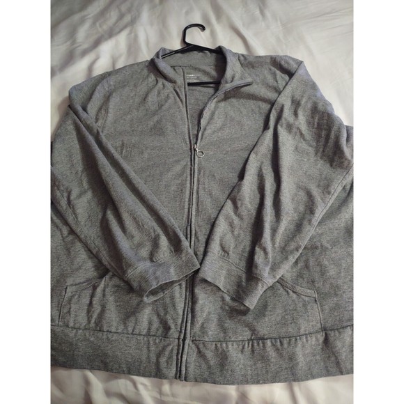 Avenue Body At Ease Light Jacket Size 18/20 Gray Front Zip - Picture 7 of 8